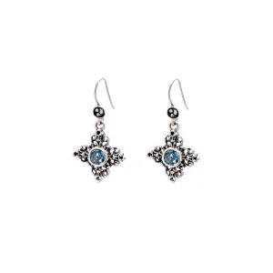 Dharmachakra Sterling Silver Blue Topaz Grace Earring