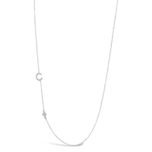 Diamond Initial and Diamond Bezel Necklace