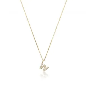 Diamond Jewellery 18CT Gold Diamond Initial Necklace NDQ154/W