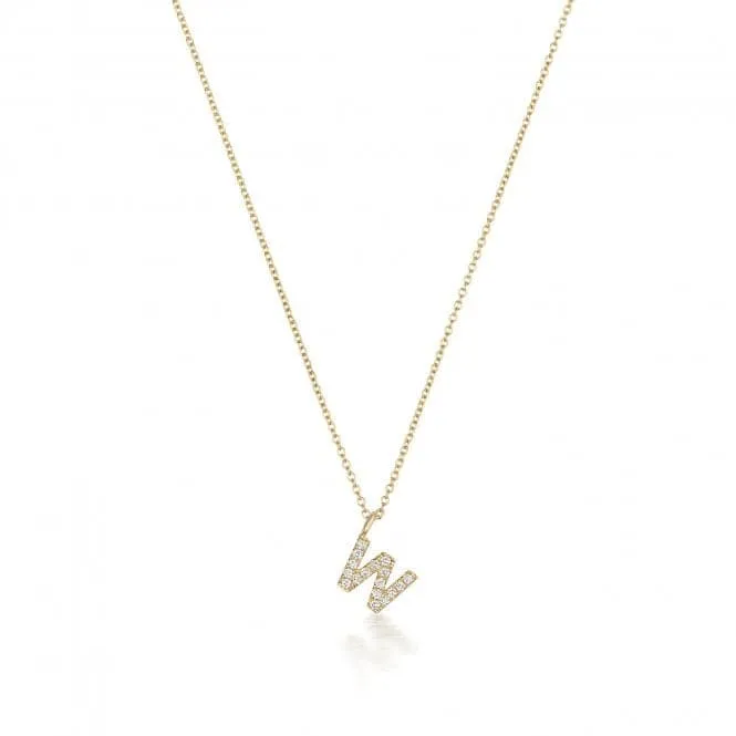 Diamond Jewellery 18CT Gold Diamond Initial Necklace NDQ154/W