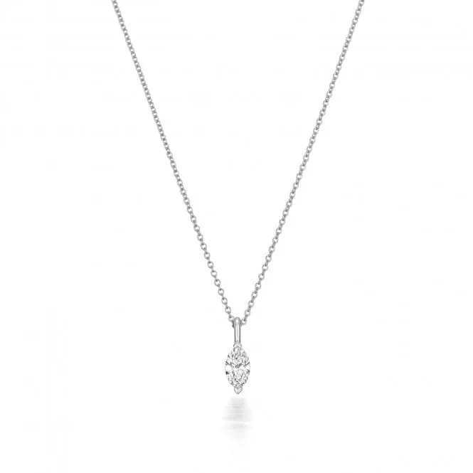 Diamond Jewellery 18ct White Gold Marquise Cut Diamond Necklace - NDQ159W