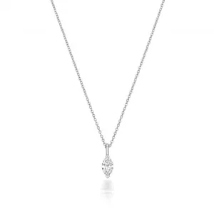 Diamond Jewellery 18ct White Gold Marquise Cut Diamond Necklace - NDQ159W