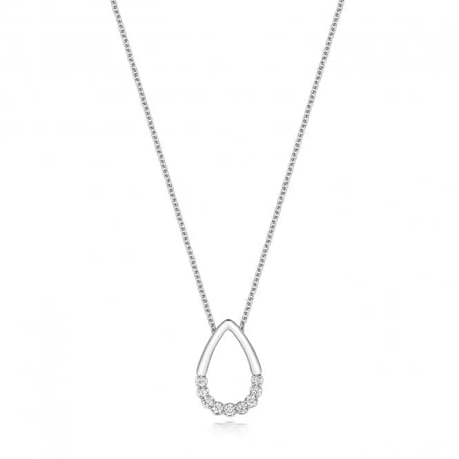 Diamond Jewellery 18ct White Gold Pear-Shaped Diamond Necklace NDQ130W