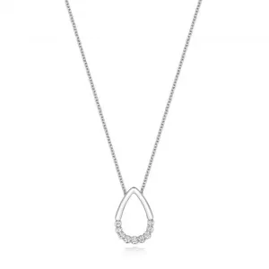 Diamond Jewellery 18ct White Gold Pear-Shaped Diamond Necklace NDQ130W