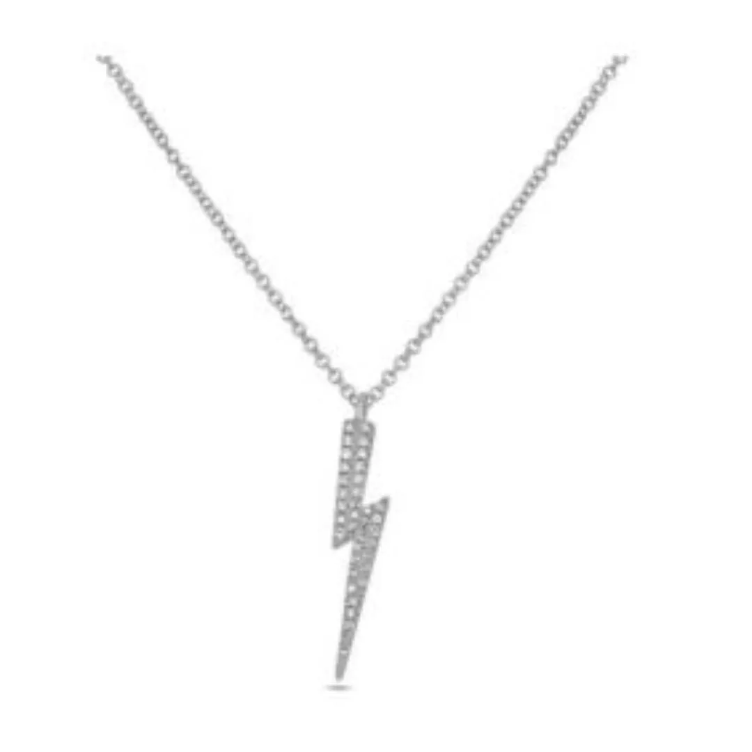 Diamond Pave Lightening Bolt Necklace