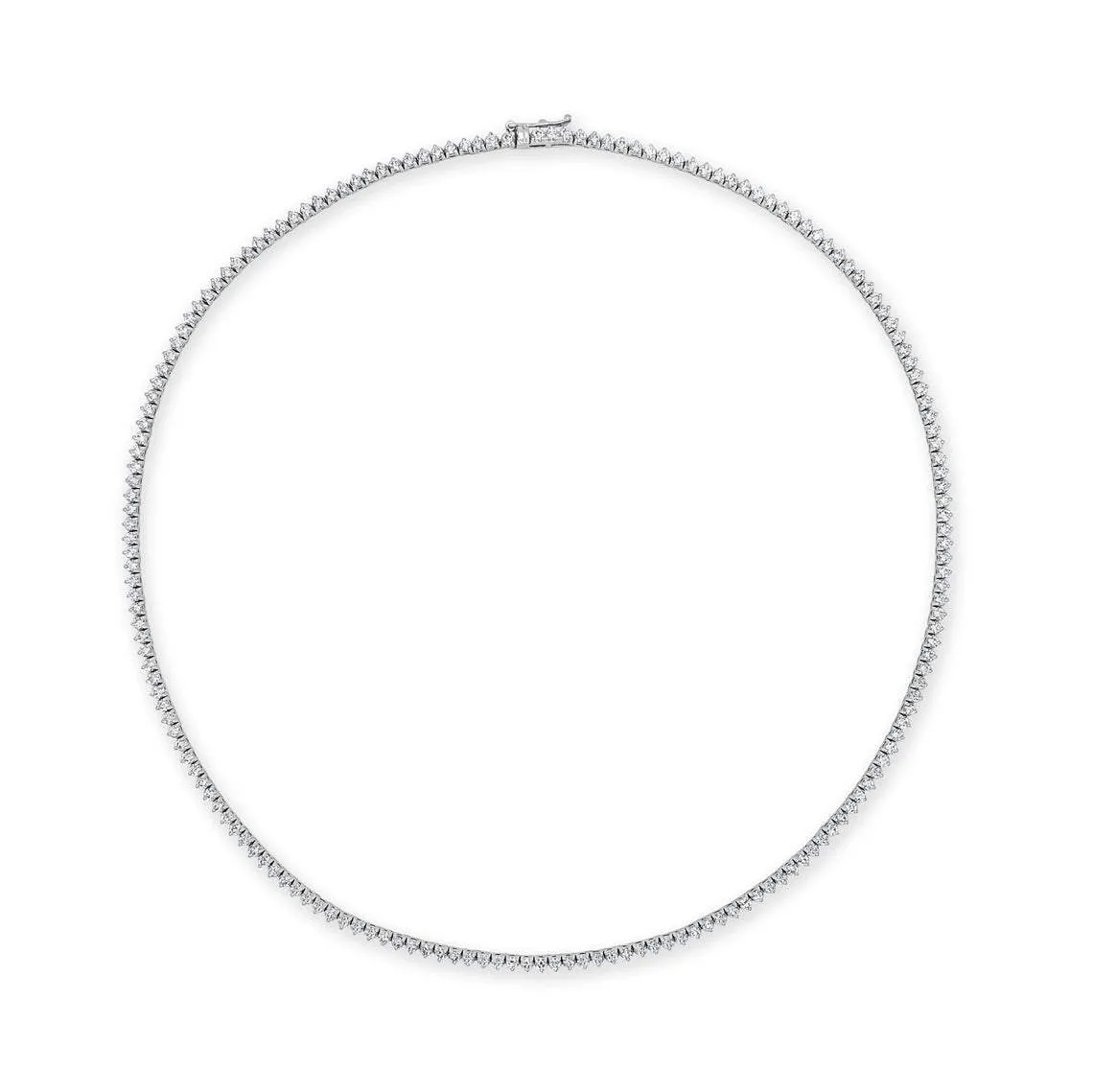 Diamond Tennis Necklace (10.30 ct.) 2.7 mm 3-Prongs Setting in 14K Gold