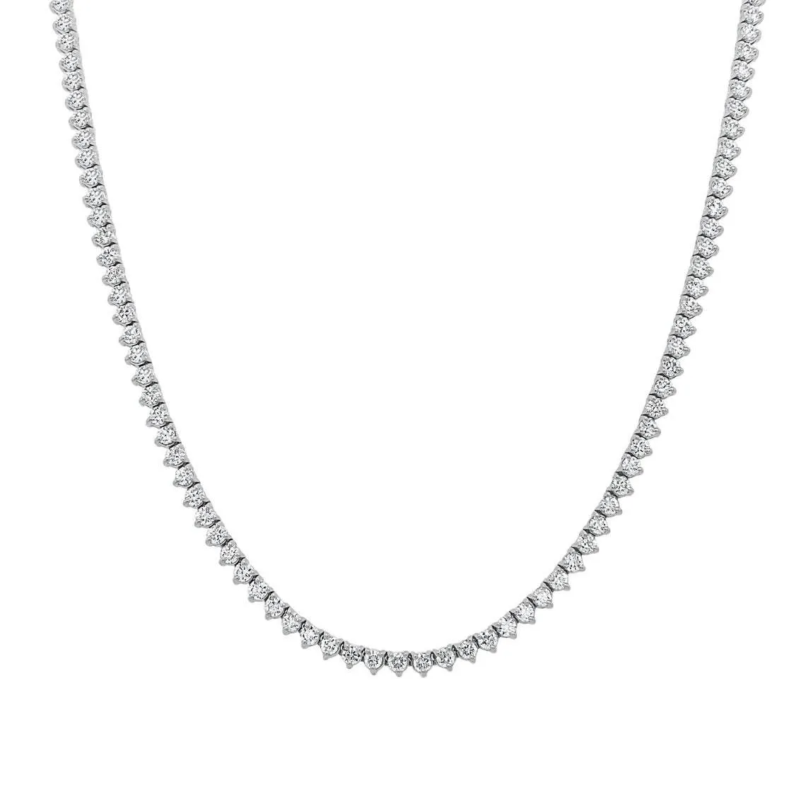 Diamond Tennis Necklace (10.30 ct.) 2.7 mm 3-Prongs Setting in 14K Gold