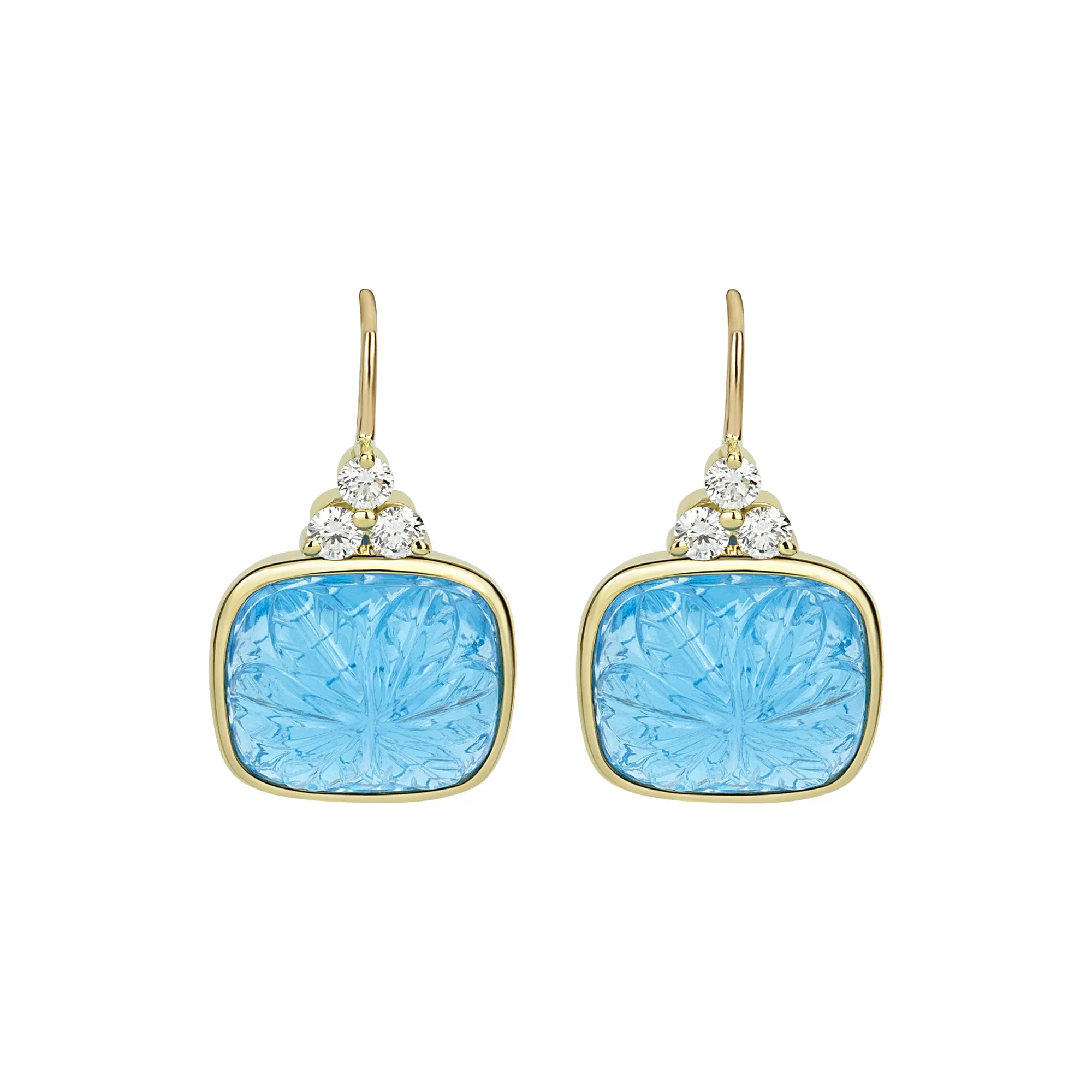 Earrings - Blue Topaz And Diamond