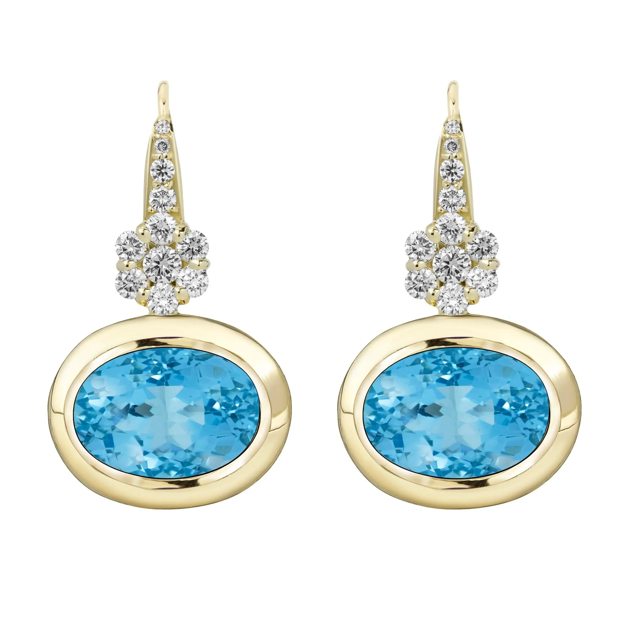 Earrings - Blue Topaz And Diamond