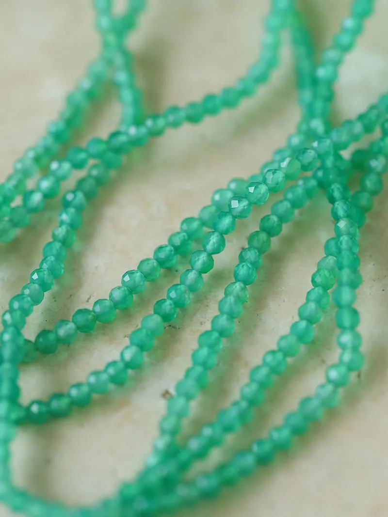 Extra-Long Green Agates Double Baroque Pearl Necklaces