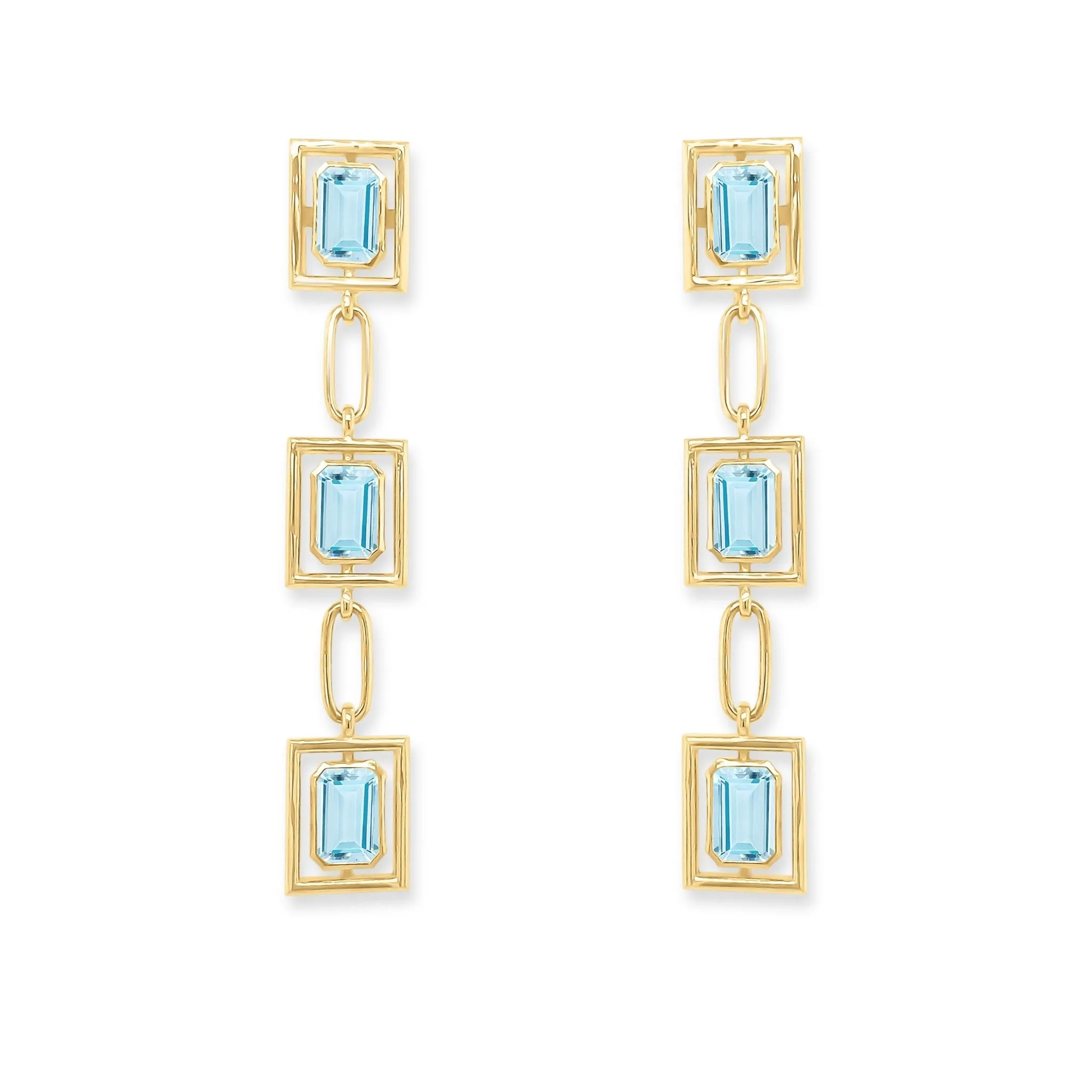 Floating Bezel Dangle Earrings