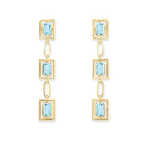 Floating Bezel Dangle Earrings