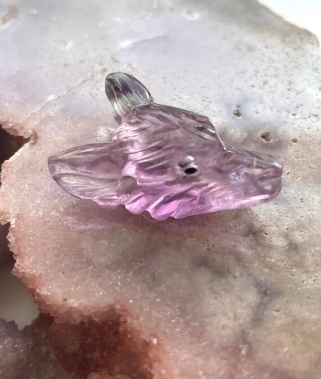 Fluorite Wolf Head Necklace