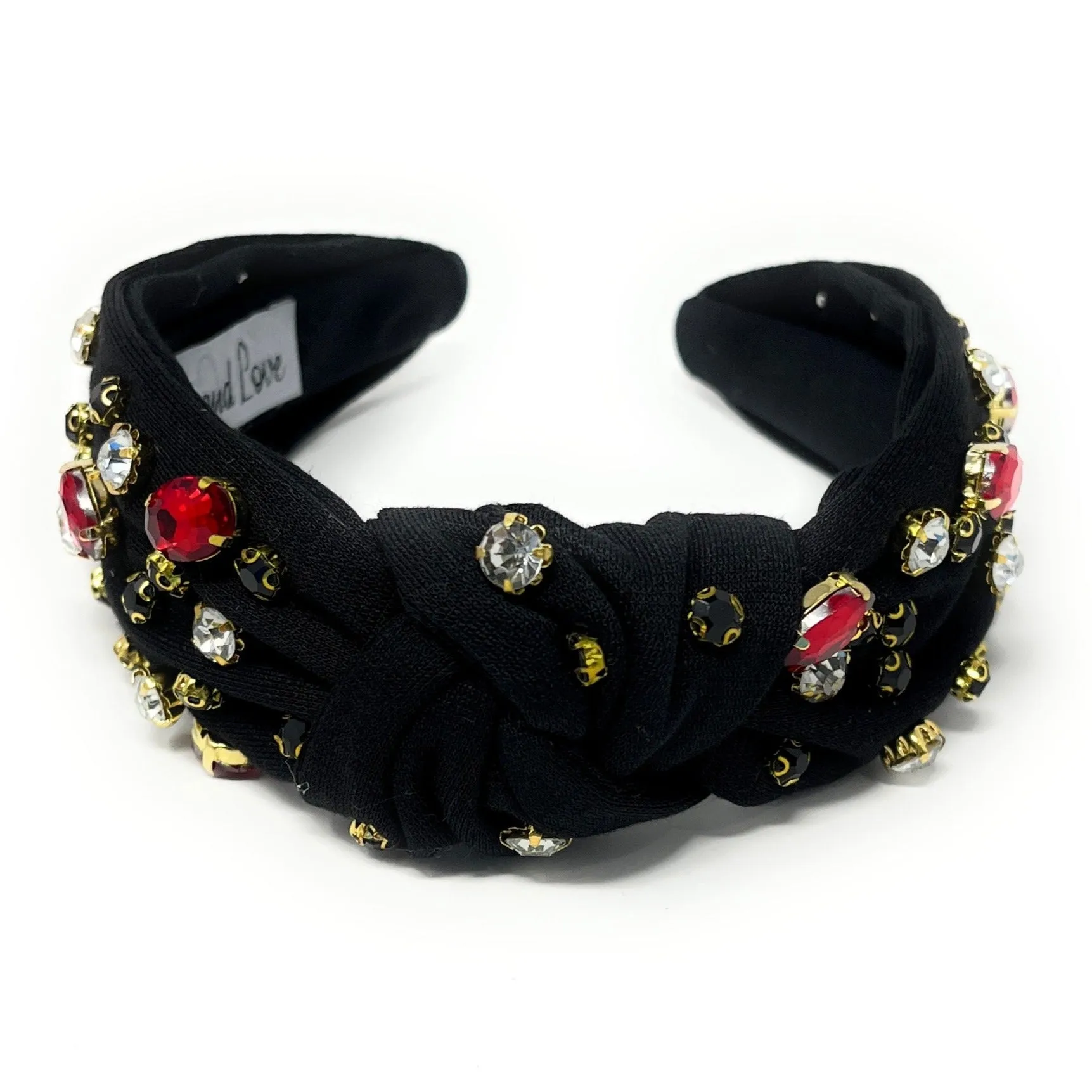 Game Day Black Red Jeweled Headband