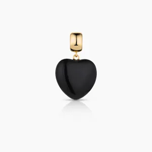 Gemma Onyx Heart Bail Charm