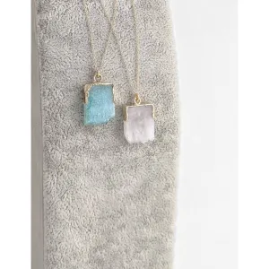 Geode Slab Pendant Necklace