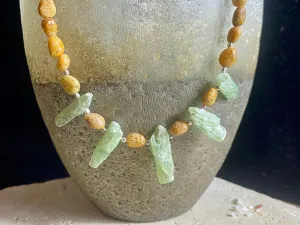 Green Kyanite And Ocean Jasper Necklace