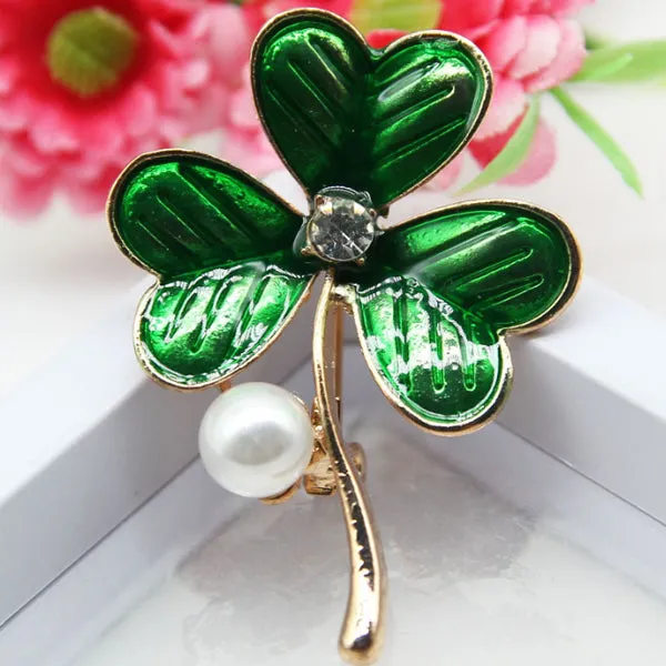 Green Three Leaf Brooch 綠色三葉子胸針 KCHM1123