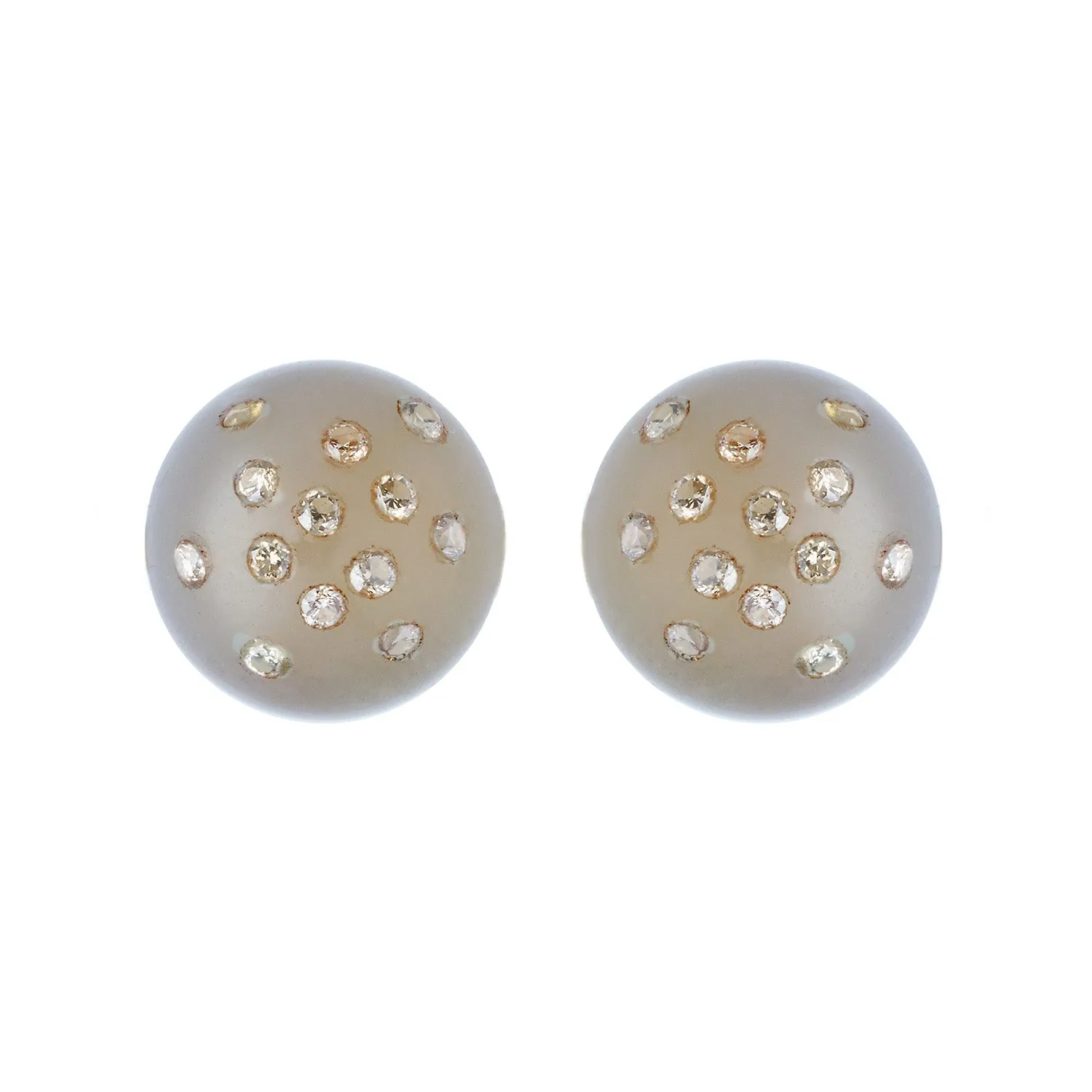 Grey Agate Sphere Studs