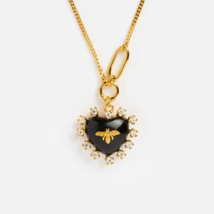 Heart Bee Necklace