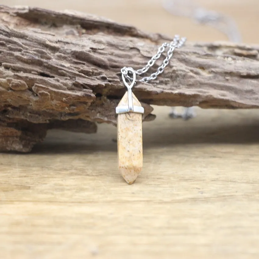 Hexagon Natural Stone Chakra Necklace