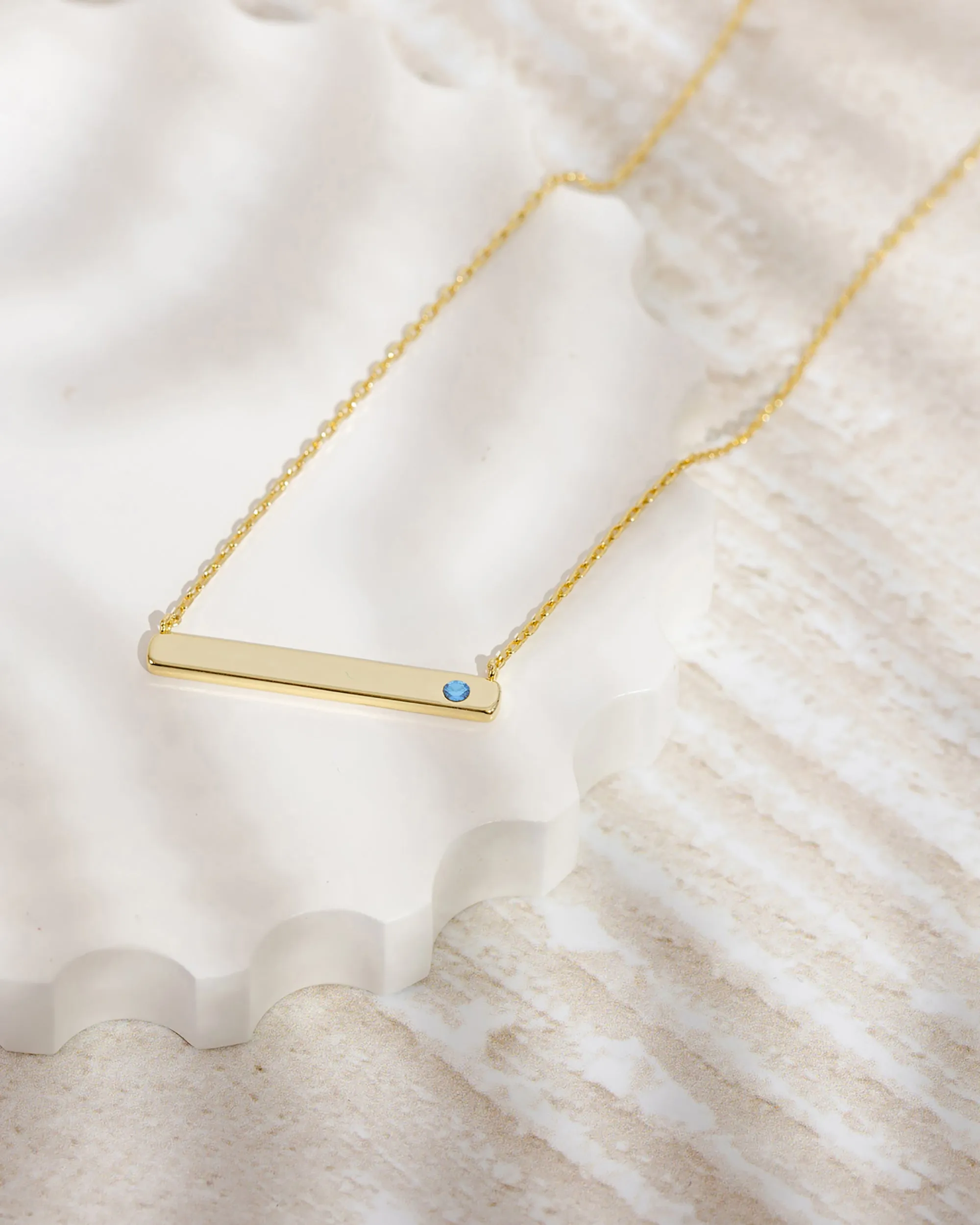 Horizontal Birthstone Bar Necklace