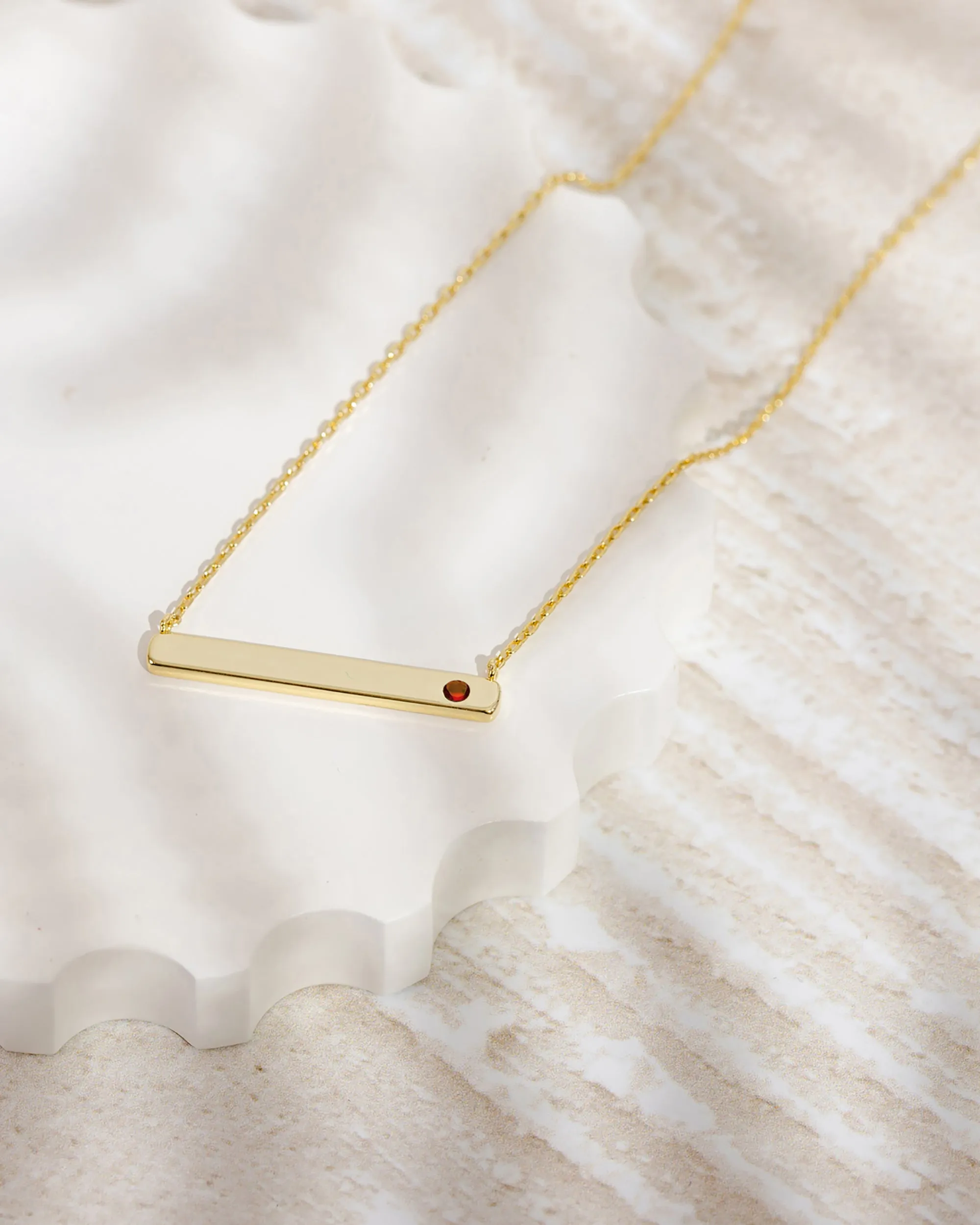 Horizontal Birthstone Bar Necklace