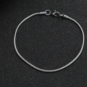 Hot Sale Width 2MM 316L Titanium Steel Snake Chain Bracelet Fashion Jewelry For Men Women Stainless Steel Link Bracelet