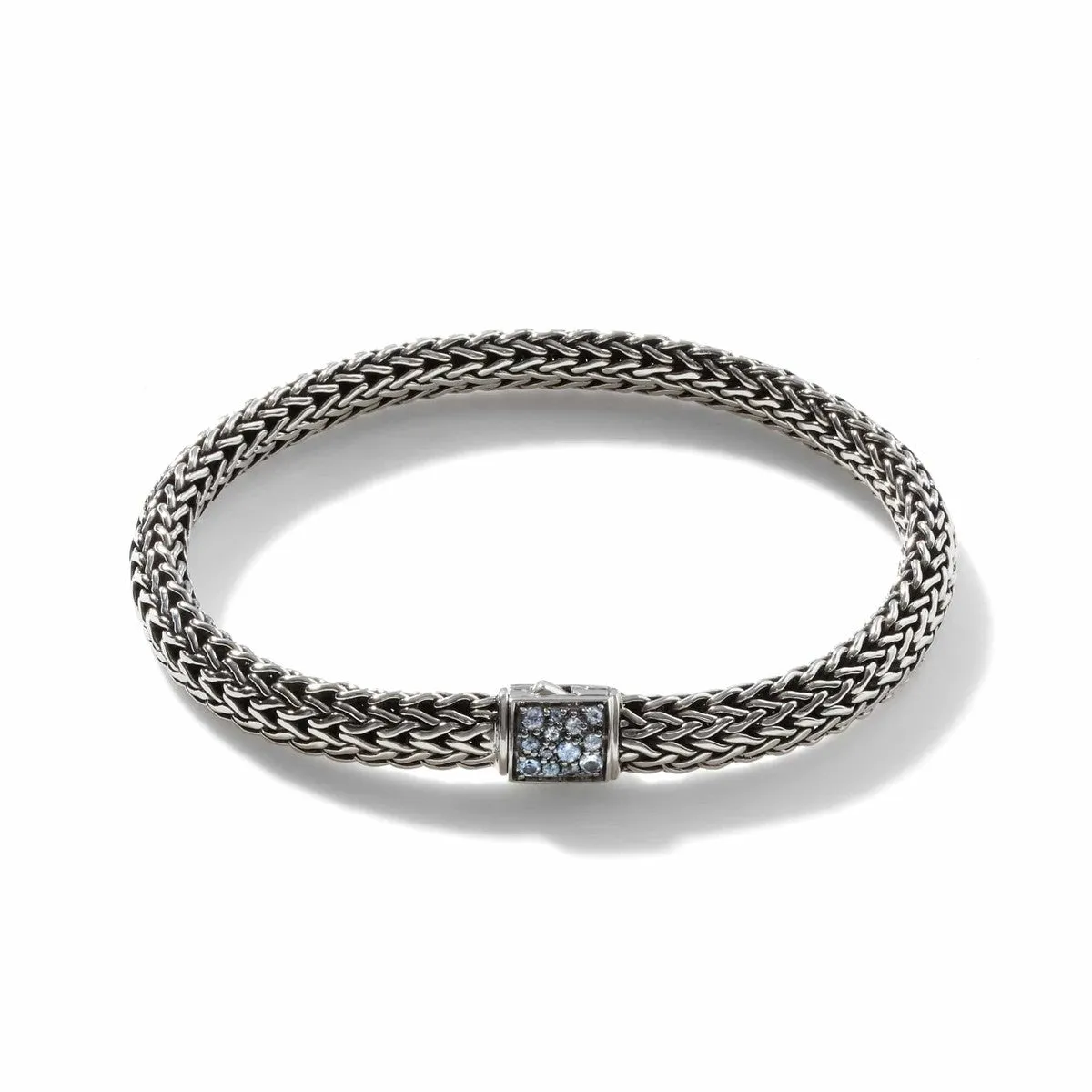 Icon Bracelet, Sterling Silver, Aquamarine Pavé, 6.5MM - BBS90422RVBLS2AQ