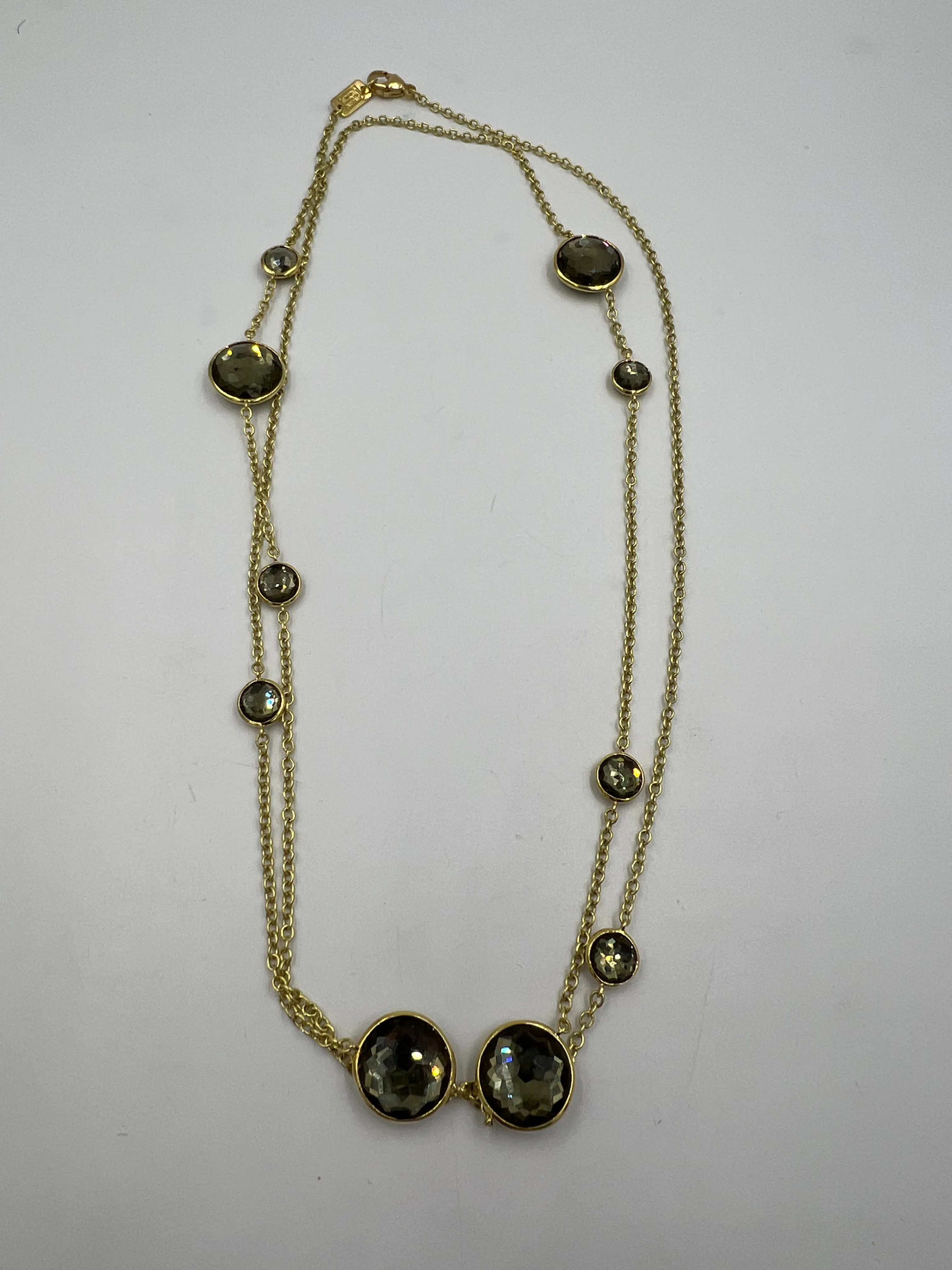 Ippolita Hematite Smokey Quartz Lollipop Yellow Gold Chain Necklace