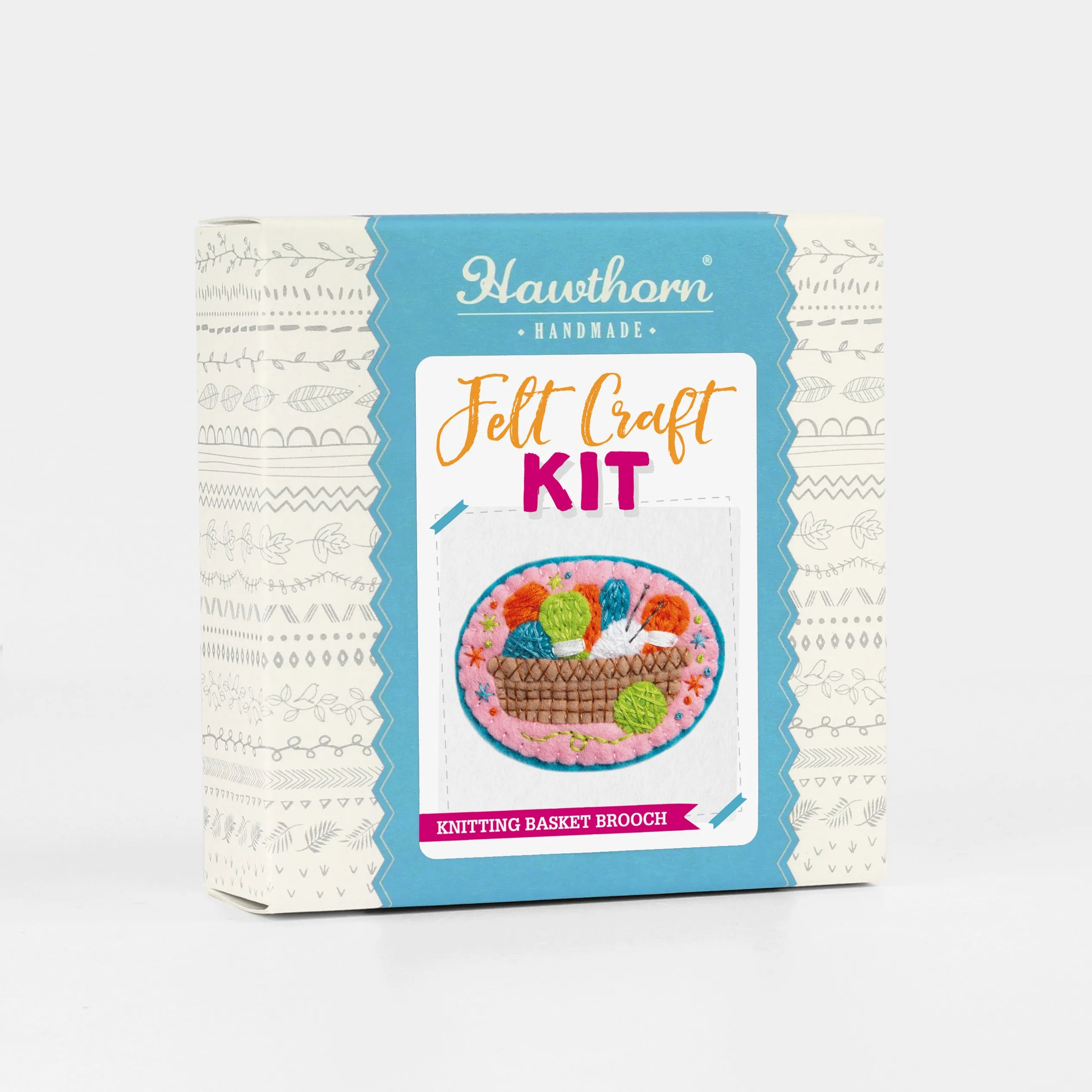 Knitting Basket Felt Craft Brooch Kit