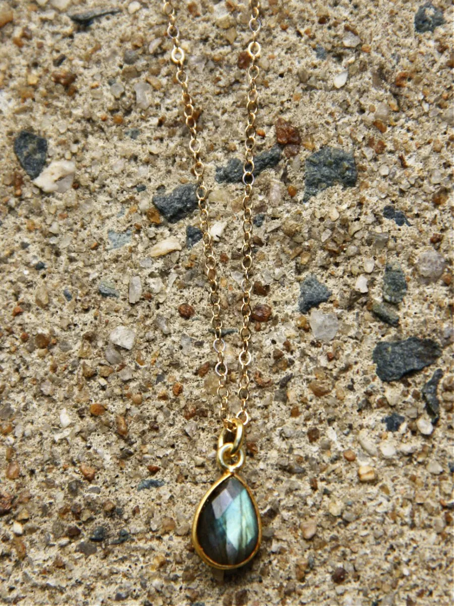 Labradorite Teardrop Necklace