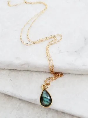 Labradorite Teardrop Necklace