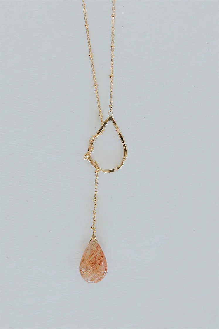 Lariat Necklace - Sunstone