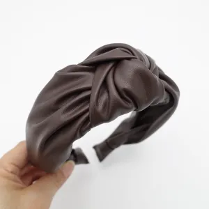 leather top knot headband stylish Fall Winter hairband women hair accessories