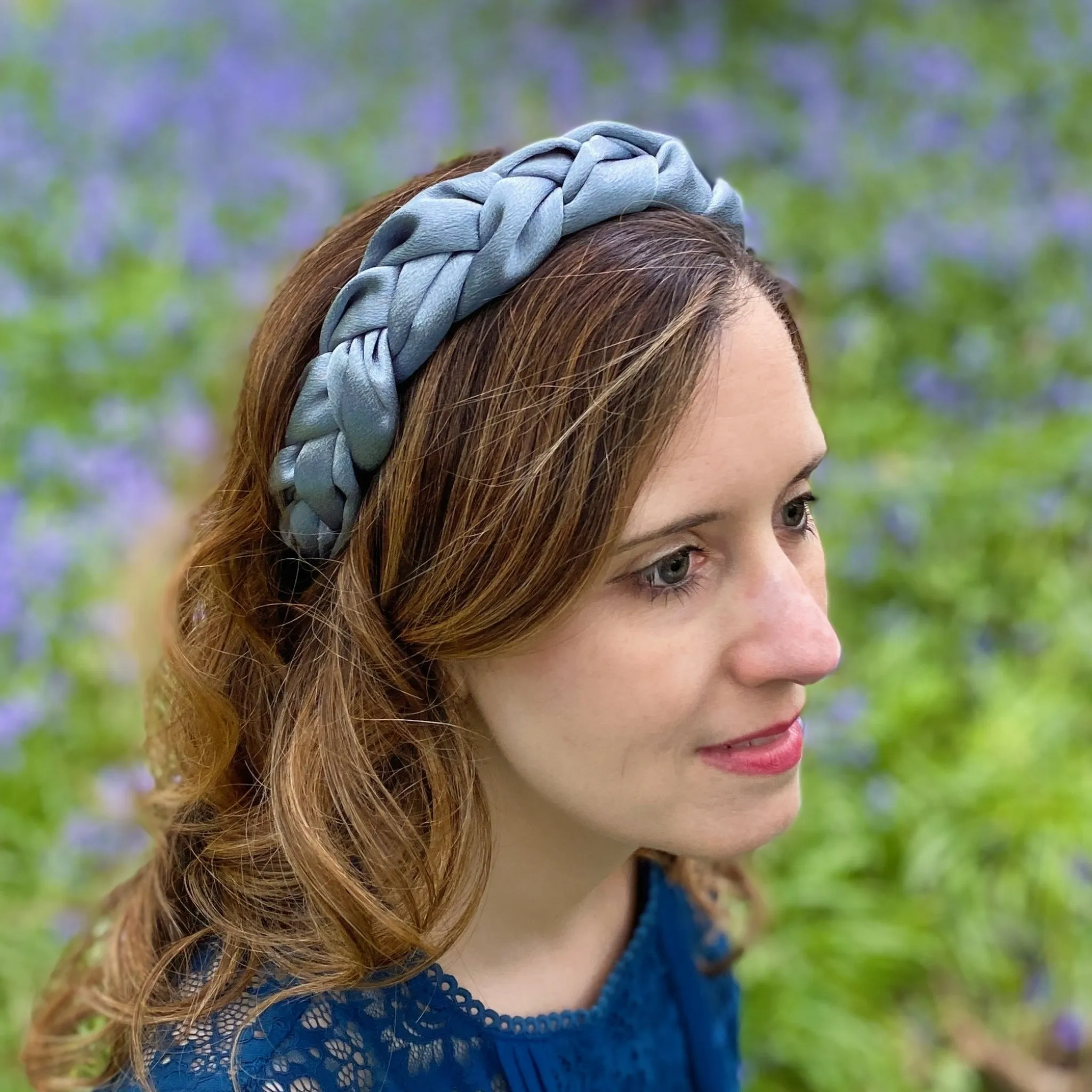 Light Blue Headband Braided