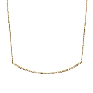 Long Diamond Bar Necklace