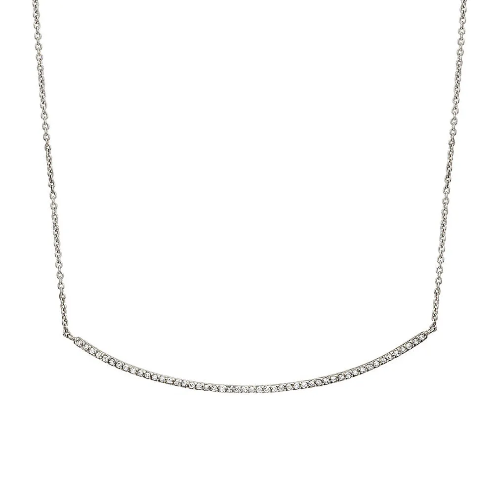 Long Diamond Bar Necklace