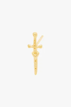 Love dagger stud gold plated