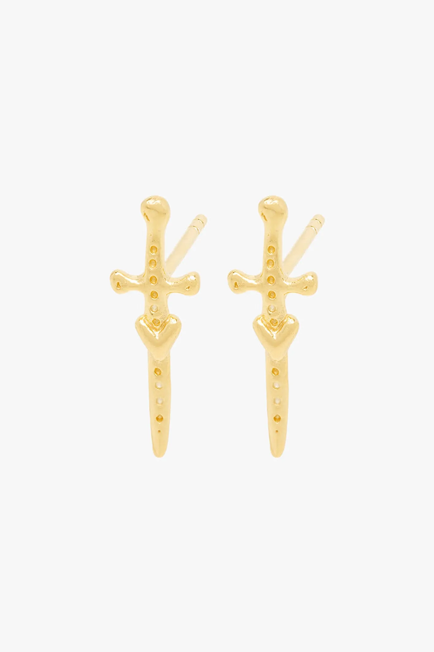 Love dagger stud gold plated