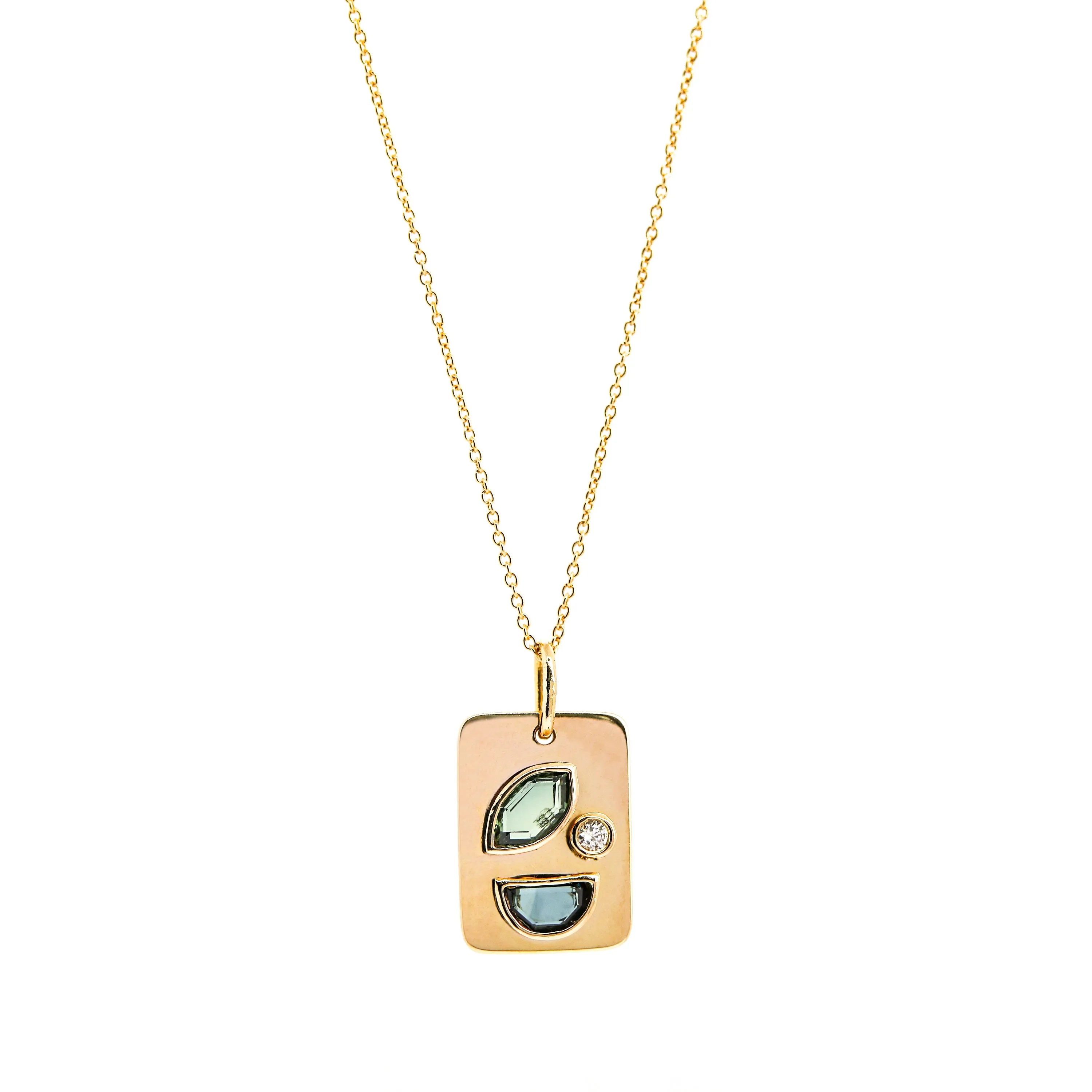 Medley Pendant No. 3 Necklace (Large Tag), Solid Gold | ONE-OF-A-KIND