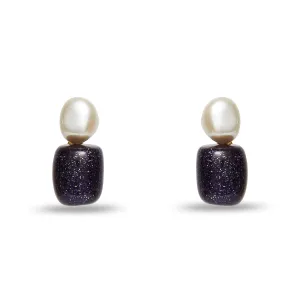 MIDNIGHT PEBBLE STUD EARRINGS