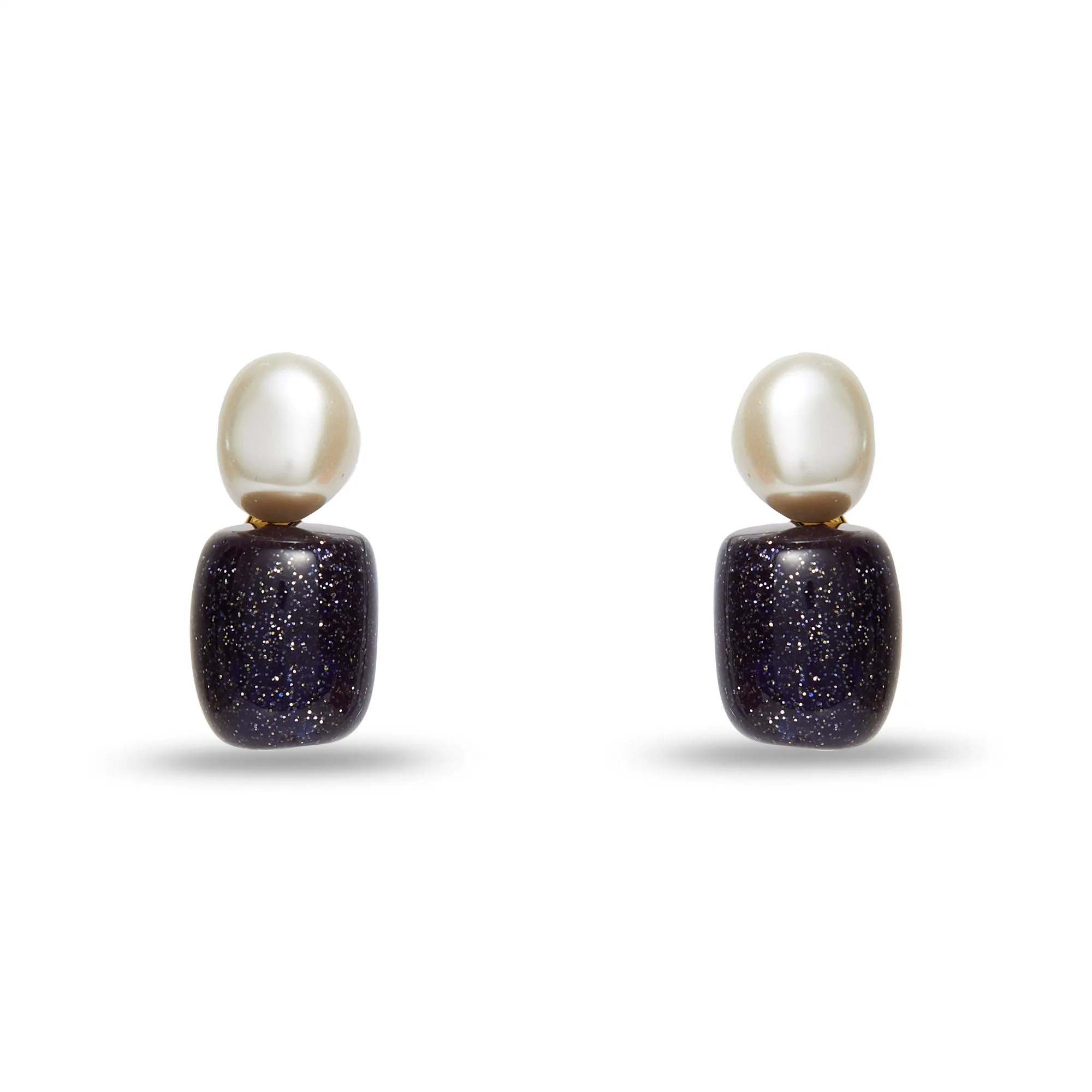 MIDNIGHT PEBBLE STUD EARRINGS