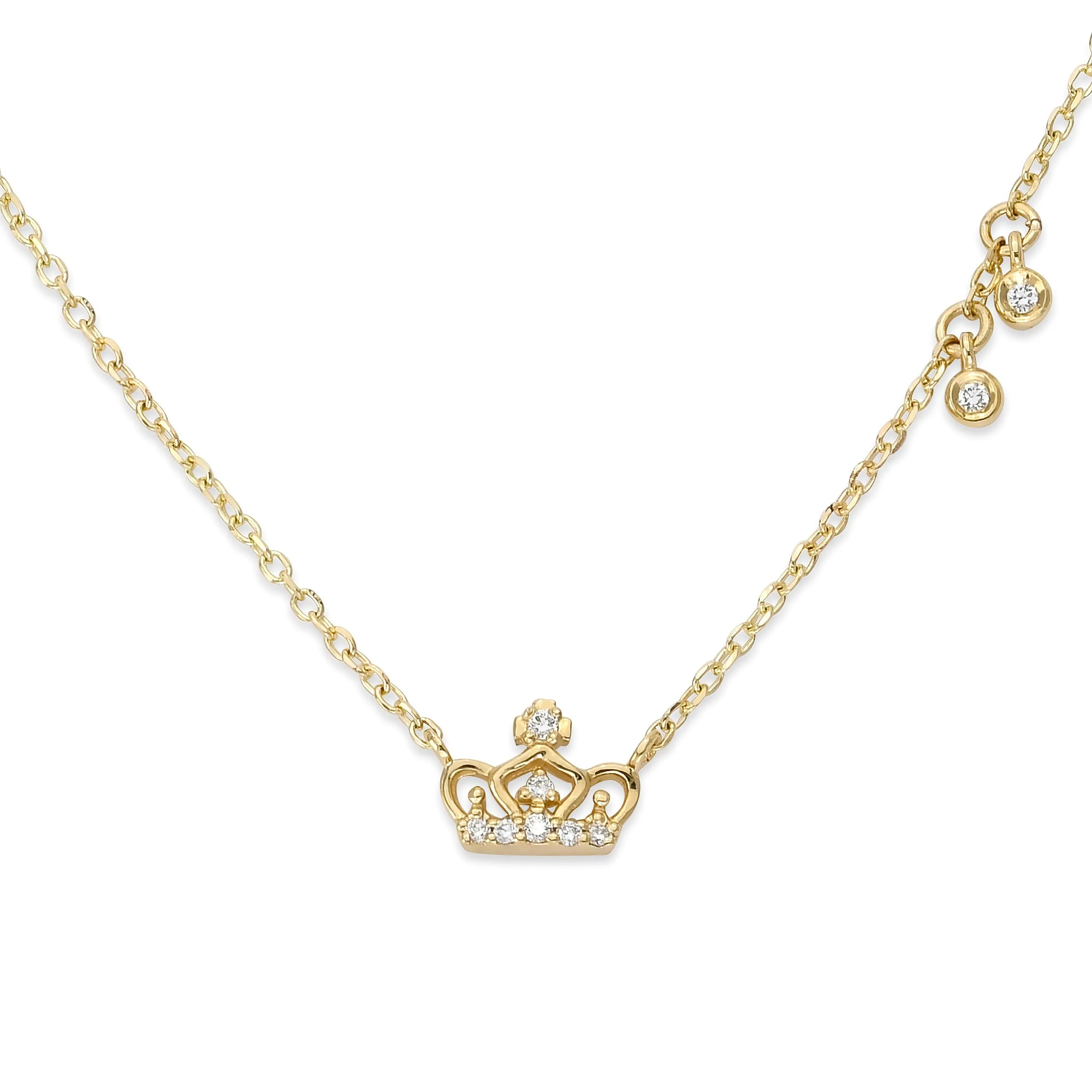 Mini Crown Diamond Necklace