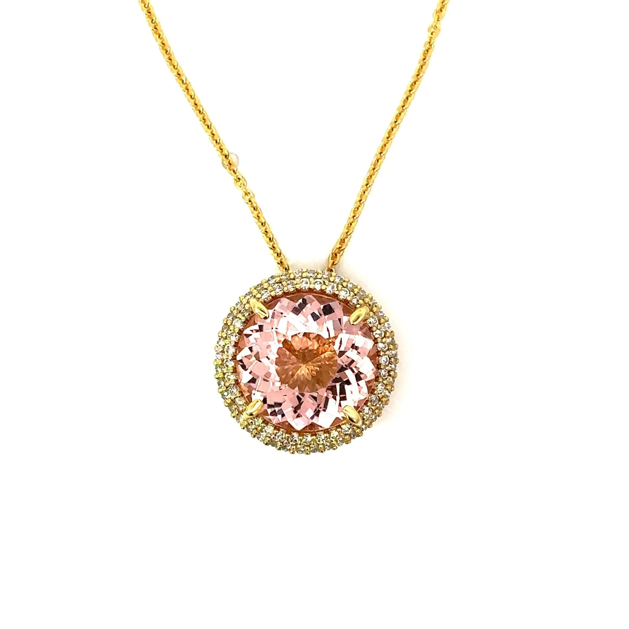 Morganite and Diamond Necklace