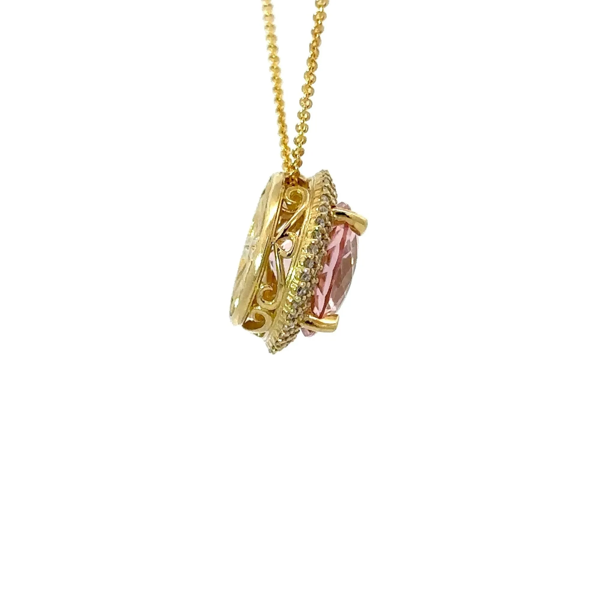 Morganite and Diamond Necklace