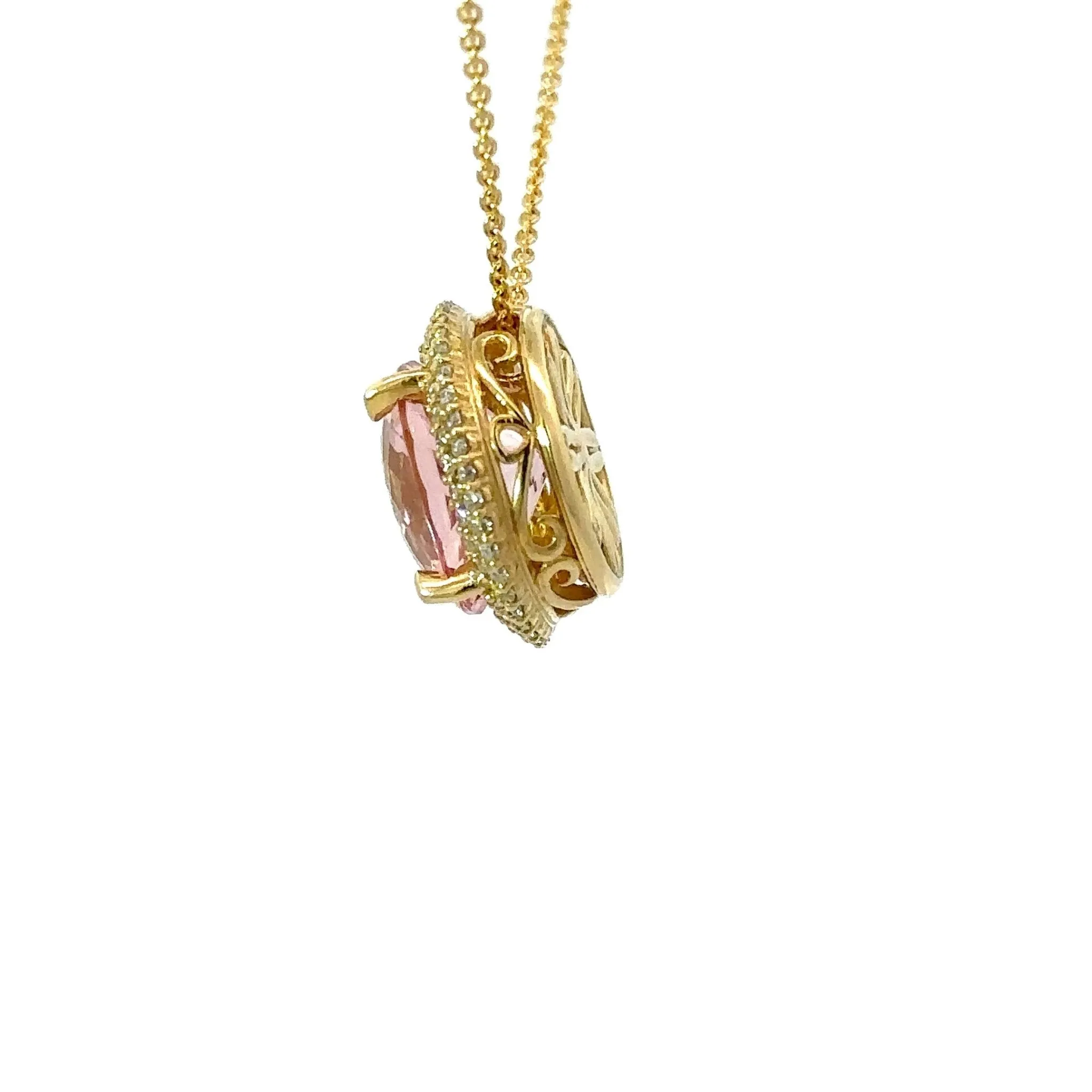 Morganite and Diamond Necklace