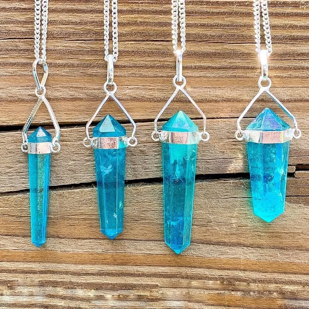 Natural Double Point Crystal Necklace