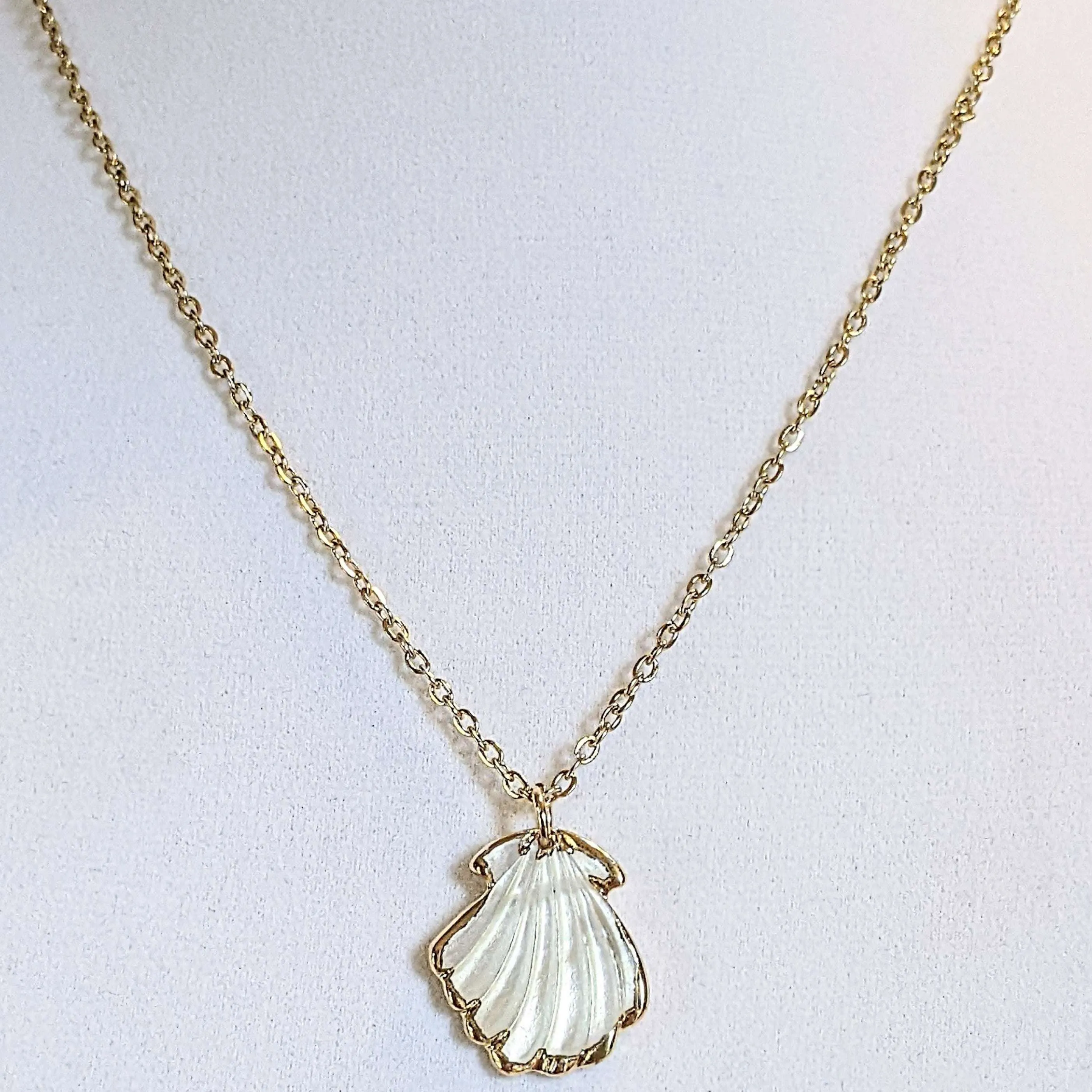 Natural Scallop Shell Necklace, 18- 24 inch