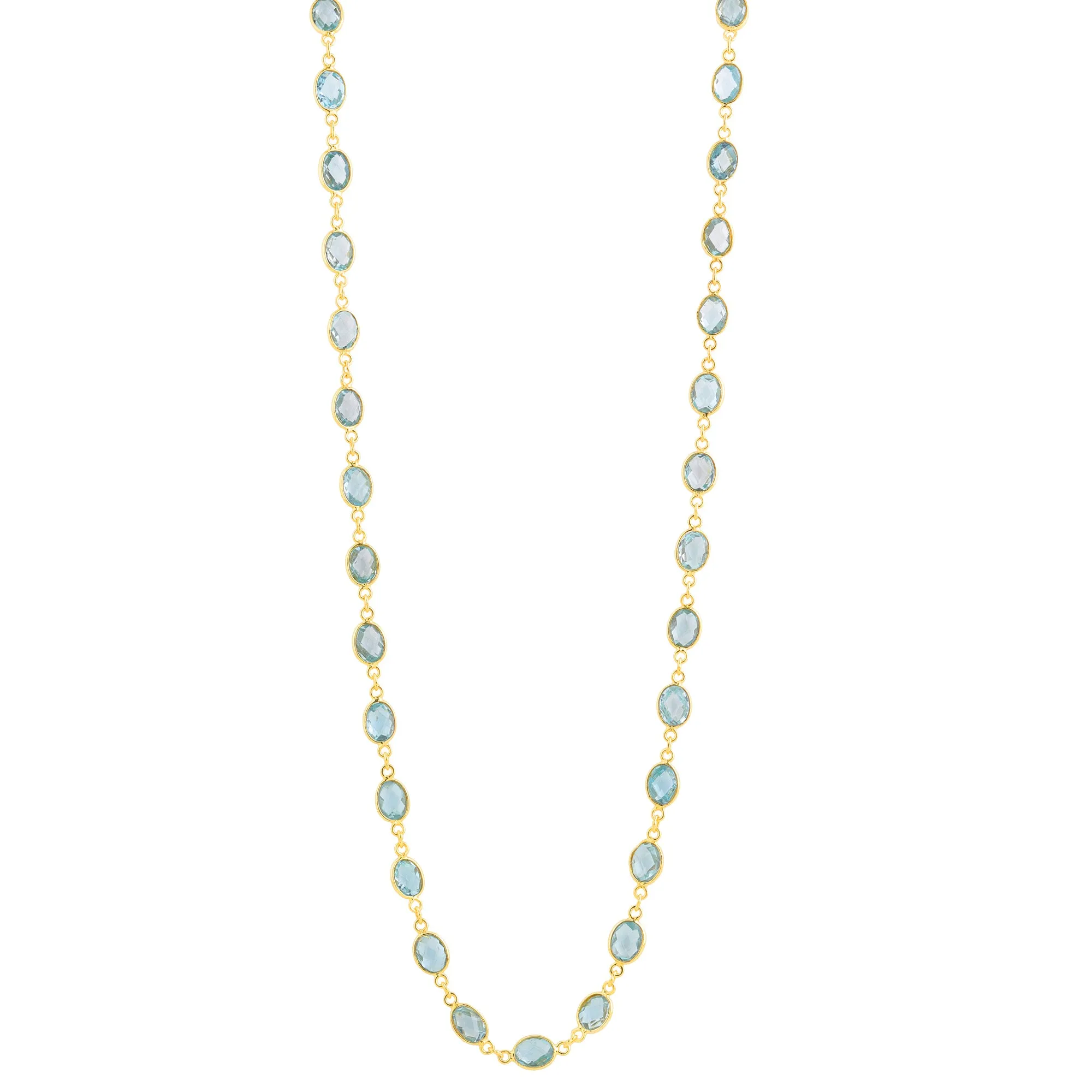 Necklace - Bezel Set Blue Topaz